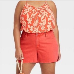 NWT Tigerlily Coral/Orange jean shorts